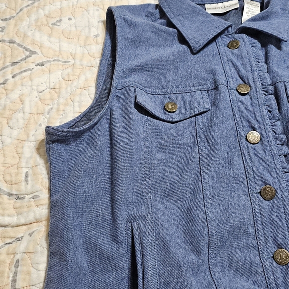 Women’s Drapers & Damon’s Petite Vest – Size Petite Medium – Denim Look Soft - Picture 5 of 7